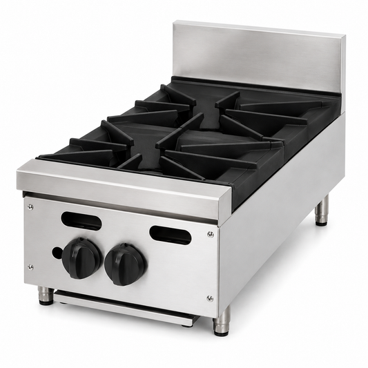 PFE 12" Natural Gas/Propane Open Burner – 2 Burners, 30,000 BTU/Burner
