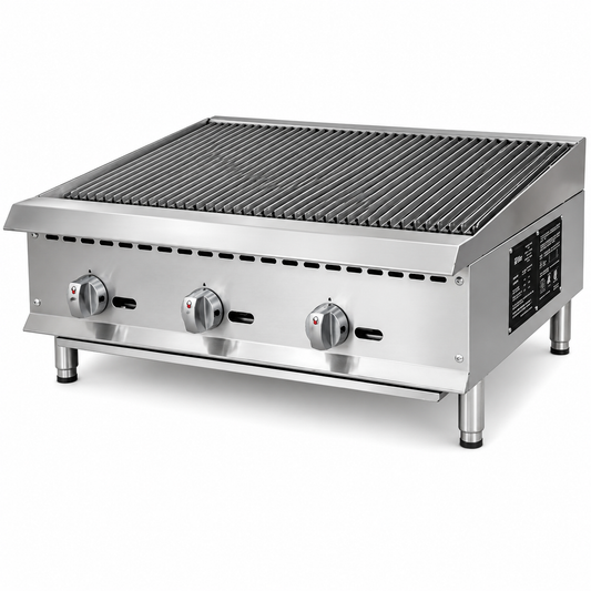 PFE 36" Natural Gas/Propane Radiant Charbroiler – 3 Burners
