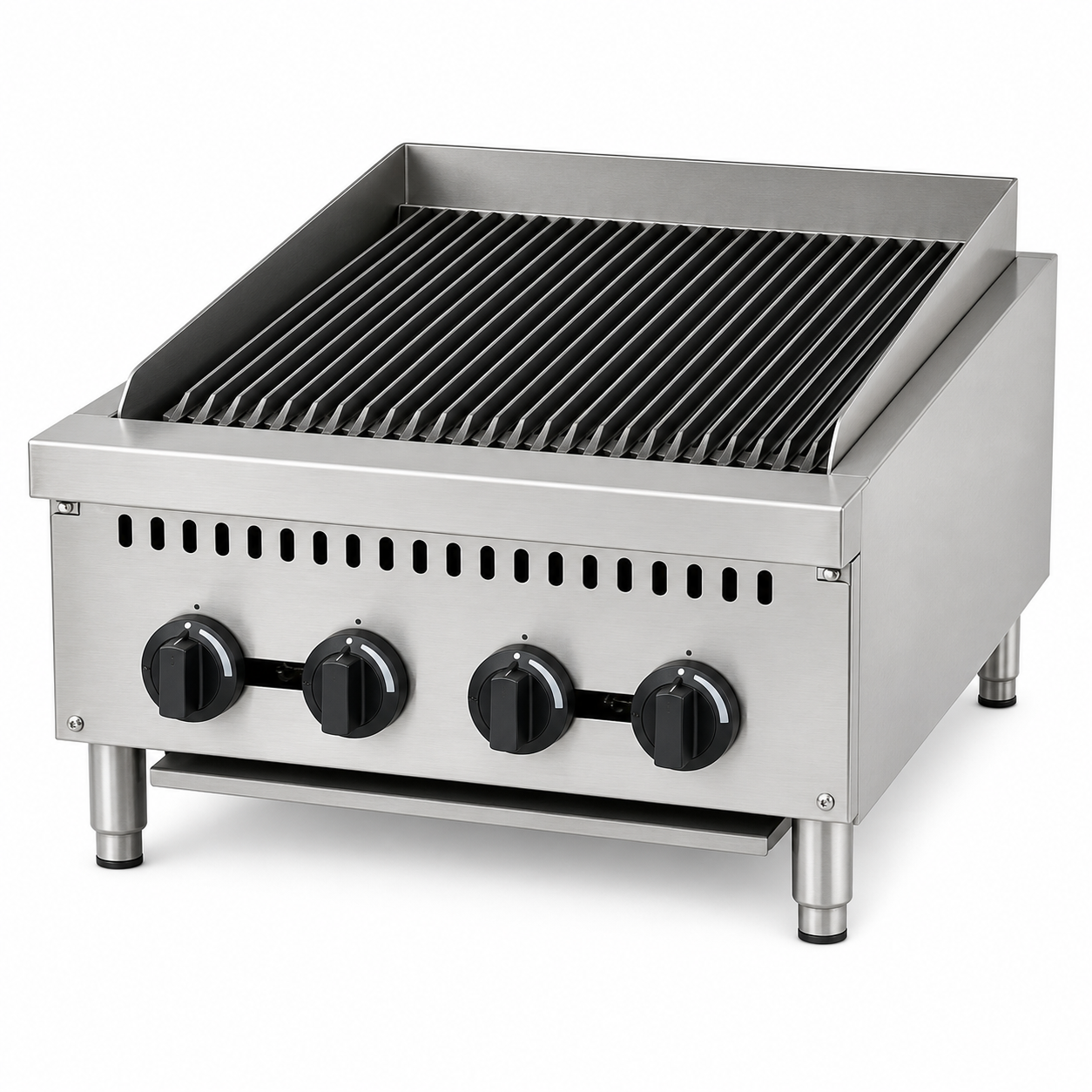 PFE 24" Natural Gas/Propane Heavy-Duty Charbroiler – 4 Burners