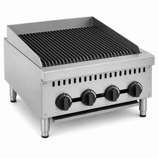 PFE 24" Natural Gas/Propane Heavy-Duty Charbroiler – 4 Burners