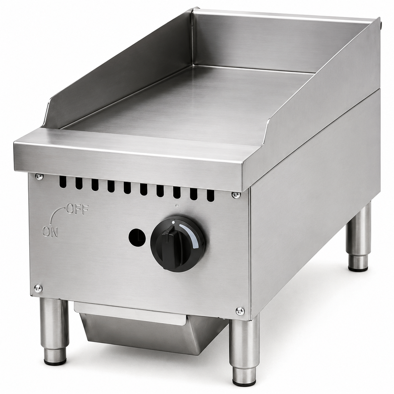 PFE 12" Natural Gas/Propane Manual Griddle – 22.5" Deep Plate