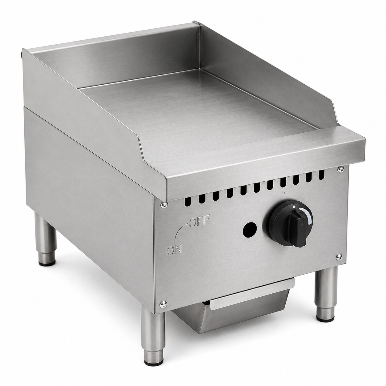 PFE 12" Natural Gas/Propane Manual Griddle – 22.5" Deep Plate
