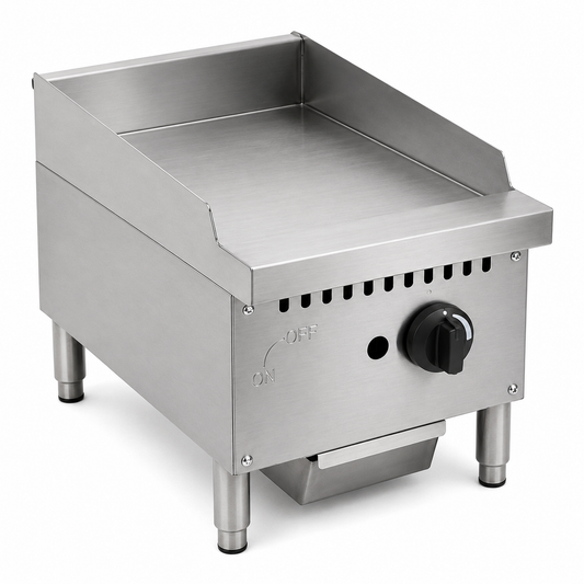 PFE 12" Natural Gas/Propane Manual Griddle – 22.5" Deep Plate