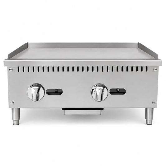 PFE 24" Natural Gas/Propane Manual Griddle – 19.9" Deep Plate