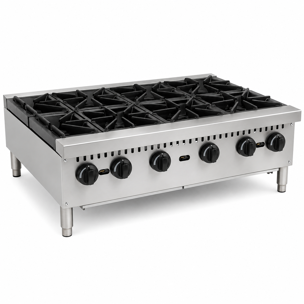 PFE 36" Natural Gas/Propane Open Range – 6 Burners, 30,000 BTU/Burner